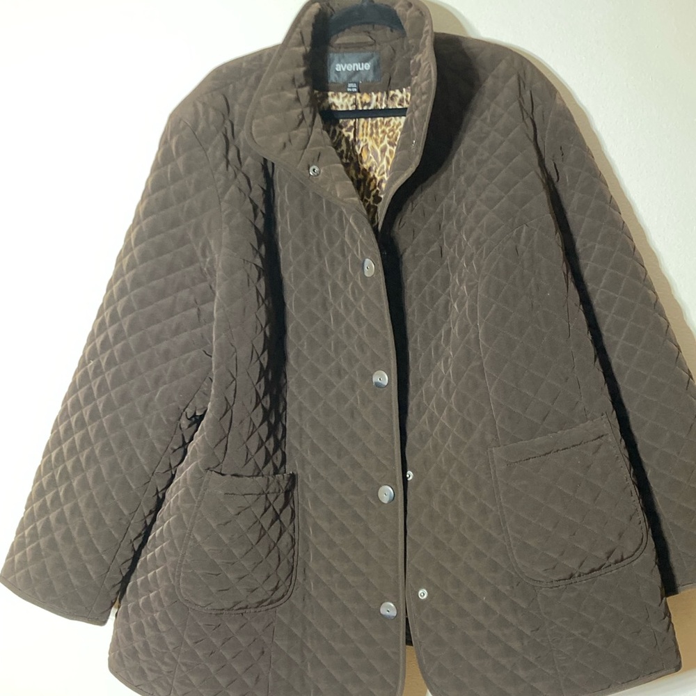Avenue Quilted Jacket - Brown Sz 26-38